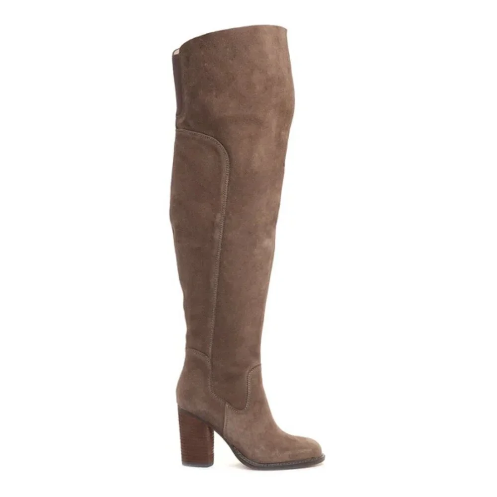 Kelsi Dagger Brooklyn Logan Taupe Wide Calf Boots NWOB Size 7